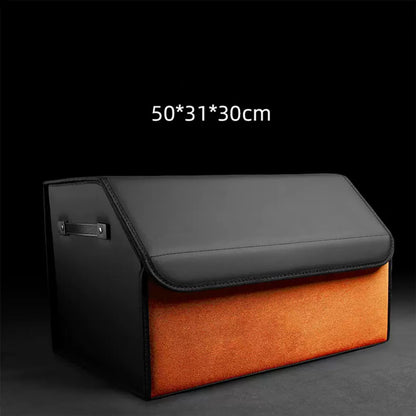 Waterproof Leather Car Trunk Storage Box - Universal Fit