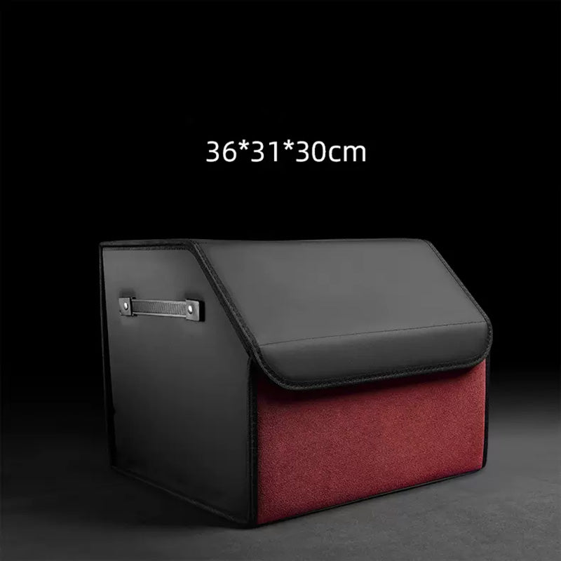 Waterproof Leather Car Trunk Storage Box - Universal Fit