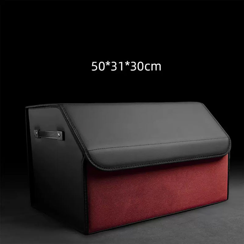 Waterproof Leather Car Trunk Storage Box - Universal Fit