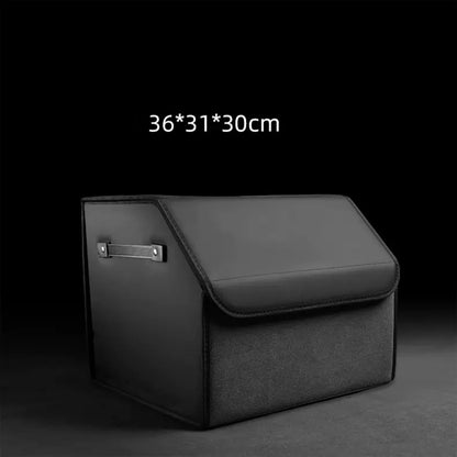 Waterproof Leather Car Trunk Storage Box - Universal Fit