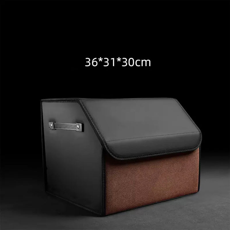 Waterproof Leather Car Trunk Storage Box - Universal Fit