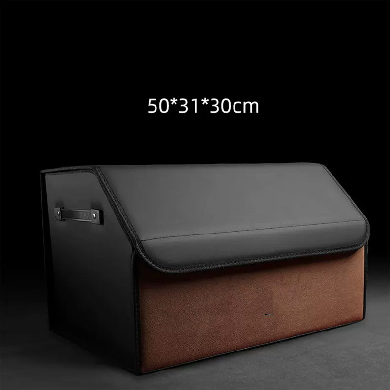 Waterproof Leather Car Trunk Storage Box - Universal Fit