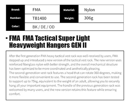 FMA Tactical Super Light Heavyweight Hangers GEN II TB1480