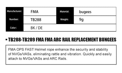 Outdoor toys parts FMA ARC RAIL REPLACEMENT BUNGEES TB288-TB289