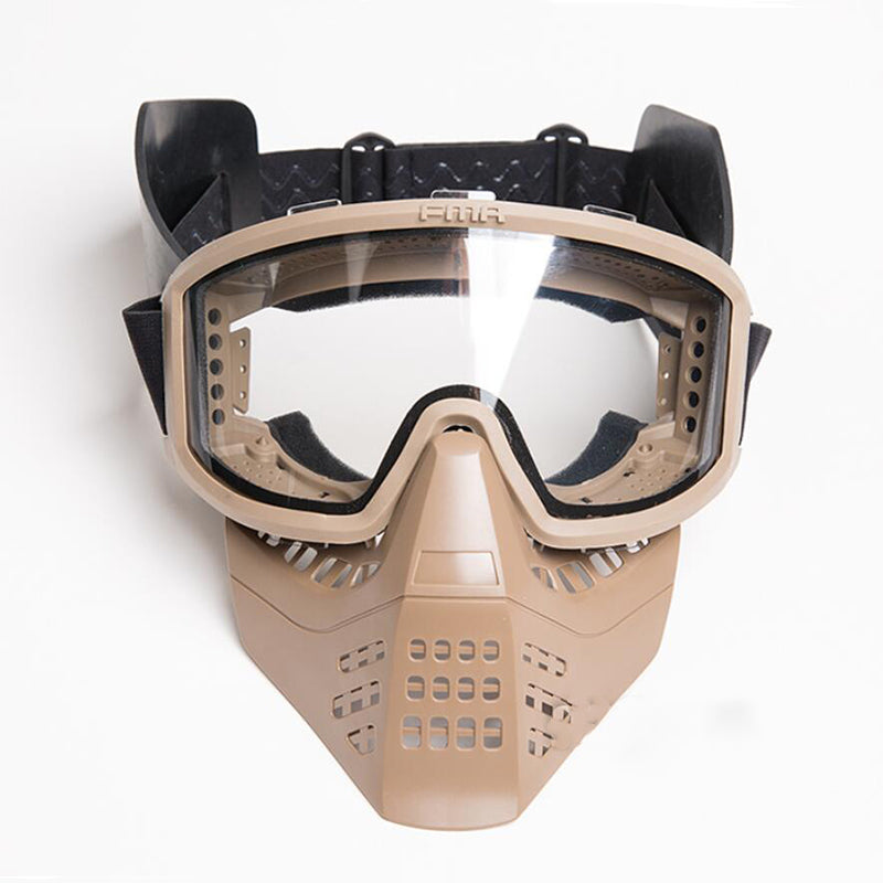 FMA Tactical Anti Fog 6mm double layer lens Goggles Detachable Face Mask ( DE )