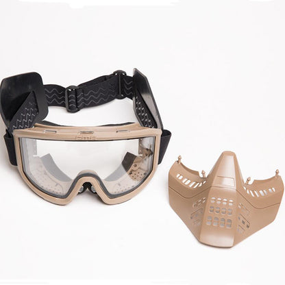 FMA Tactical Anti Fog 6mm double layer lens Goggles Detachable Face Mask ( DE )