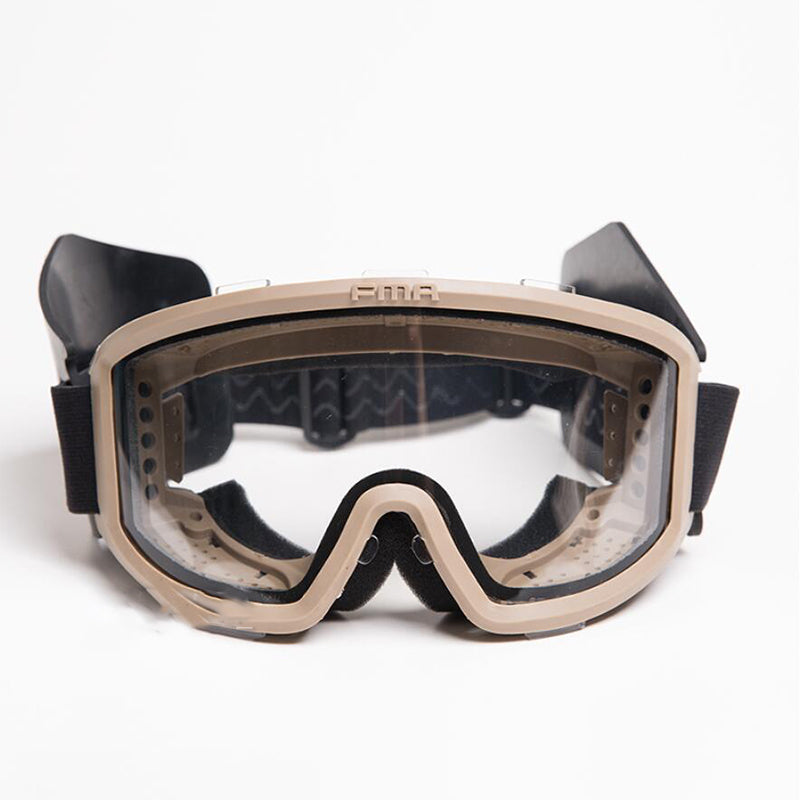 FMA Tactical Anti Fog 6mm double layer lens Goggles Detachable Face Mask ( DE )