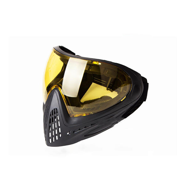 FMA F1 Paintball Airsoft Safety Anti-Fog Goggle/Full Single Layer Face Mask (Pure Black, Yellow)