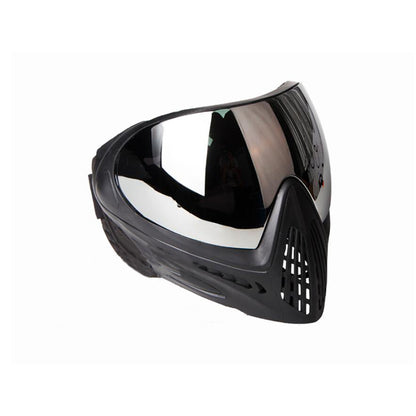 FMA F1 Paintball Airsoft Bike Safety Anti-Fog Goggle/Full Single Layer Face Mask Hunting (Pure Black,Silver Lens)