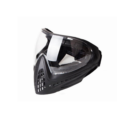 FMA F1 Paintball Airsoft Bike Safety Anti-Fog Goggle/Full Single Layer Face Mask Hunting (Pure Black, Clear)