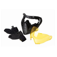 Cargar imagen en el visor de la galería, FMA F1 Paintball Airsoft Safety Anti-Fog Goggle/Full Single Layer Face Mask (Pure Black, Yellow)
