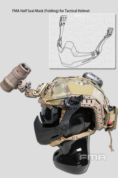 FMA Half Seal Mask (Folding Typle) For Tactical Helmet ( BK/DE/FG )