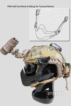 Cargar imagen en el visor de la galería, FMA Half Seal Mask (Folding Typle) For Tactical Helmet ( BK/DE/FG )
