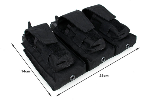 The Black Ships Triple Kangaroo 5.56 Magazine Pouch ( BK/CB/MC )