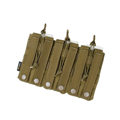 TMC Open-Top Triple Tri MOLLE 556 Pouch ( Khaki )