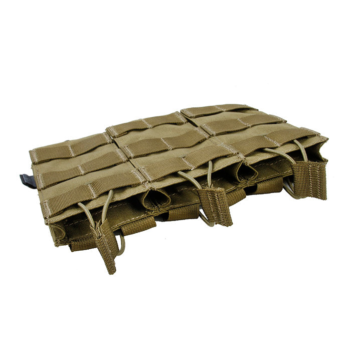 TMC Open-Top Triple Tri MOLLE 556 Pouch ( Khaki )