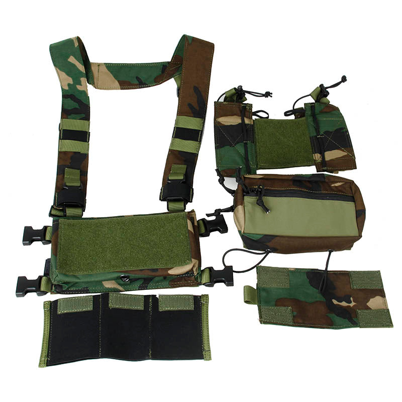 TMC Modular Lightweight Chest Rig ( Set A Woodland )