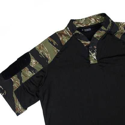 TMC One Way Dry TShirt Combat Shirt Short Sleeve ( Green Tigerstripe )