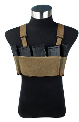 TMC Tactical RD Chest Rig Lightweight w/ 5.56 Mag Pouch Airsoft Ready Rig Gear ( CB )