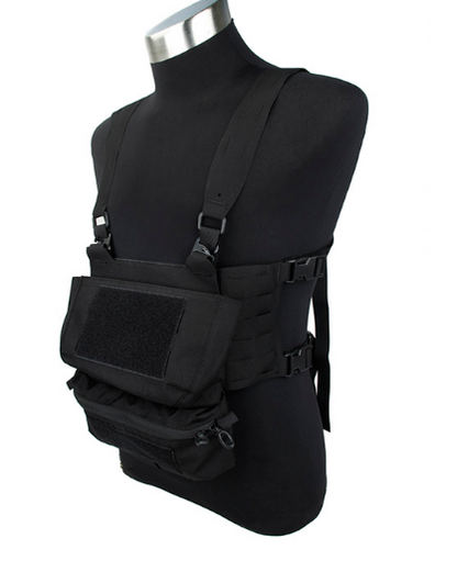 TMC Chest Rig Wide Harness Set ( Black )