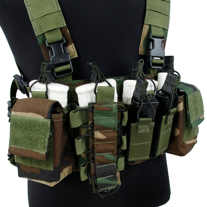 TMC Defender 3 D-Mitts Chest Rig Light Version for 5.56 ( Woodland )