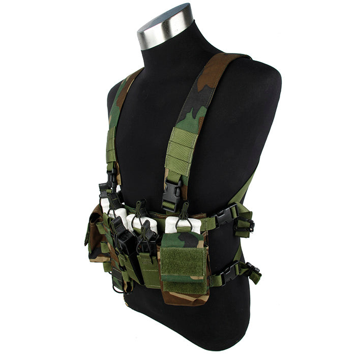 TMC Defender 3 D-Mitts Chest Rig Light Version for 5.56 ( Woodland )